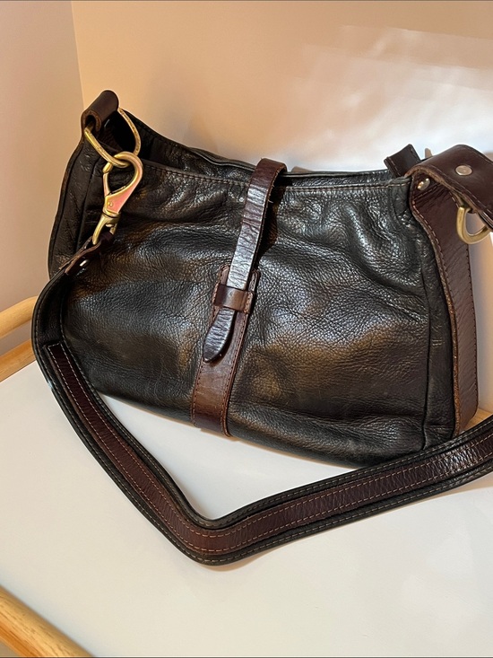 coronado leather Handbags - Coronado Leather Black Brown Concealed Carry Crossbody Shoulder Bag CCW Purse